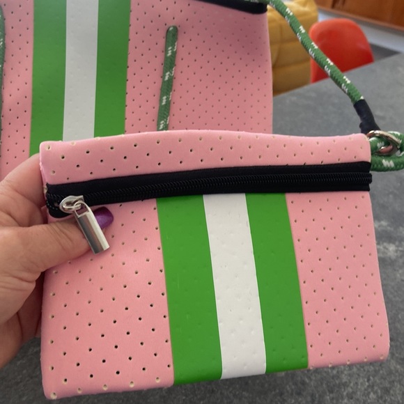 Neoprene Bag in Pink and Green - Picture 2 of 6